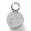 Non-Tarnish Round 304 Stainless Steel Charms with 201 Stainless Clasp STAS-N025-02-6mm-2