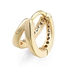 Clear Cubic Zirconia Double Line Hoop Earrings EJEW-C048-04G-2