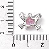 Rack Plating Brass Micro Pave Pink Cubic Zirconia Pendants KK-H463-10P-02-3