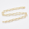 Brass Textured Paperclip Chain Necklace Making MAK-S072-02B-G-2