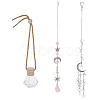 2Pcs 2 Styles Glass & Alloy Hanging Suncatchers AJEW-HS0001-35-1