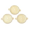 Rack Plating Brass Micro Pave Clear Cubic Zirconia Connector Charms KK-K332-17G-1