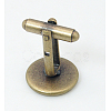 Antique Bronze Brass Cuff Button X-KK-E063-AB-NF-3