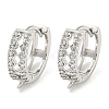 Rack Plating Brass Micro Pave Cubic Zirconia Hoop Earring Findings EJEW-C102-21A-P-1