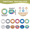 24Pcs 6 Colors PVD Vacuum Plating Non-magnetic Synthetic Hematite Linking Rings G-AR0004-76-2