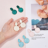 4 Pairs 4 Colors Alloy Enamel Flat Round Dangle Stud Earrings for Women EJEW-FI0002-65-3