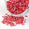 Transparent Colours Pearl Luster Plated Round Hole Glass Bugle Beads SEED-I001-105-1