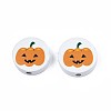 Halloween Printed Natural Wood Beads WOOD-T021-92-4