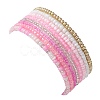 8Pcs 8 Color Glass Seed Beaded Stretch Bracelets Set for Women BJEW-JB09661-01-3