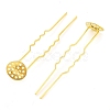 Electroplated Iron Hair Fork Findings IFIN-I030-02G-2