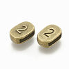 Tibetan Style Alloy Number Slide Charms TIBEB-R066-02-FF-2