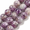 Natural Lepidolite/Purple Mica Stone Beads Strands G-G160-A01-02-1