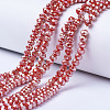 Electroplate Opaque Solid Color Glass Beads Strands EGLA-A034-P4mm-C01-1