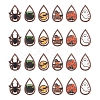 24Pcs 6 Styles Halloween Theme Single Face Printed Aspen Wood Big Pendants WOOD-FS0001-02-1