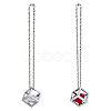 2 Sets 2 Colors Bling Diamond Cube Car Rear View Mirror Charms HJEW-DC0001-06-1