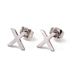 Tarnish Resistant 304 Stainless Steel Greek Alphabet Stud Earrings STAS-D007-07P-01-1
