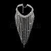 Fingerinspire 1Pc Iron Rhinestone Tennis Chains Bib Necklace NJEW-FG0001-11B-1