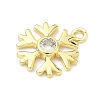 Christmas Brass Pave Clear Cubic Zirconia Charms KK-G548-04G-2