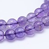 Natural Amethyst Round Bead Strands G-M212-4mm-01A-1