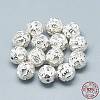 925 Sterling Silver Om Beads STER-T002-64S-3