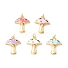 Autumn Theme Rack Plating Brass Micro Pave Colorful Cubic Zirconia Pendants KK-D073-06G-1