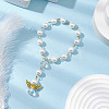 5Pcs Shell Pearl Round Beads Charm Bracelets BJEW-JB11228-1