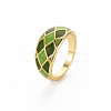Rack Plating Light Gold Alloy Enamel Wide Band Rings RJEW-Q163-005-RS-3