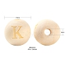 104Pcs 26 Style Unfinished Natural Wood European Beads WOOD-LS0001-03-3