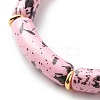 Acrylic Curved Tube Beaded Stretch Bracelet BJEW-JB08443-01-4