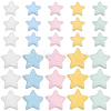 50Pcs 10 Colors Single Face Wool Fibre Cabochons FIND-SC0020-32-1