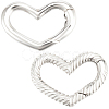 2Pc 925 Sterling Silver Spring Gate Rings STER-BBC0008-97-1
