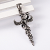 304 Stainless Steel Big Pendants with Rhinestone STAS-K027-M-2