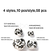 40Pcs 4 Styles Handmade Printed Porcelain Beads PORC-FP0001-04-6