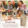 Jute Wine Storage Handbag with PVC Clear Window ABAG-WH0045-18-6