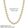 304 Stainless Steel Pave Clear Cubic Zirconia 5-Petal Flower Link Chain Necklaces for Women WG9E91A-01-2