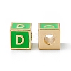 Rack Plating Brass Enamel Beads KK-B060-04G-02D-1