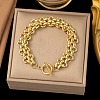 304 Stainless Steel Oval Link Chain Bracelets LS-BJEW-G759-03G-1