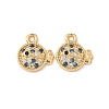 Brass Micro Pave Cubic Zirconia Charms X1-KK-C099-01A-G-1