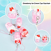 Olycraft 8Pcs 4 Style PVC Plastic Strawberry Ice Cream Cup Pendant Decorations HJEW-OC0001-08-4