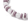 Round Natural White Jade Beads Stretch Bracelets BJEW-JB11818-02-3