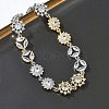 Brass Micro Pave Clear Cubic Zirconia Link Chain Bracelets for Women BJEW-C156-06A-GP-3