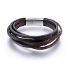 Leather Cord Multi-strand Bracelets BJEW-G603-39P-1