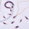 12Pcs Natural Gemstone Copper Wire Wrapped Pendants PALLOY-FG0001-02B-4