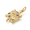 Rack Plating Brass Micro Pave Cubic Zirconia Pendants X-ZIRC-F142-21G-2