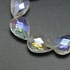 Electroplate Crystal Glass Teardrop Beads Strands X-EGLA-F067A-01-1