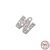 Real Platinum Plated Rhodium Plated 925 Sterling Silver Micro Pave Clear Cubic Zirconia Charms STER-P054-10P-W-1