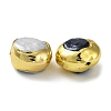 Rack Plating Brass Beads with Baroque Natural Keshi Pearl KK-K348-05G-2