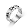 Rotating 201 Stainless Steel Anxiety Relief Rings for Women Men PW-WG4928D-15-1