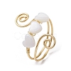 Natural Shell Heart Cuff Ring RJEW-JR00644-02-1