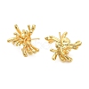 Flower Brass Stud Earring Findings KK-D102-05G-2